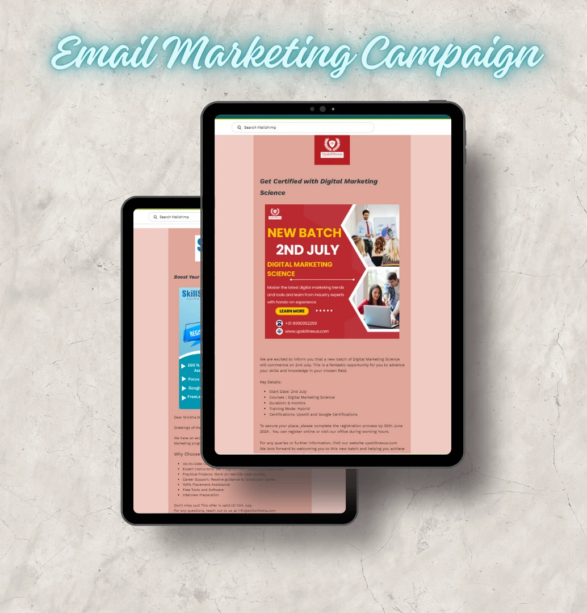 alt="E-Mail Marketing Campaign design for an educational institution by Media Sure"