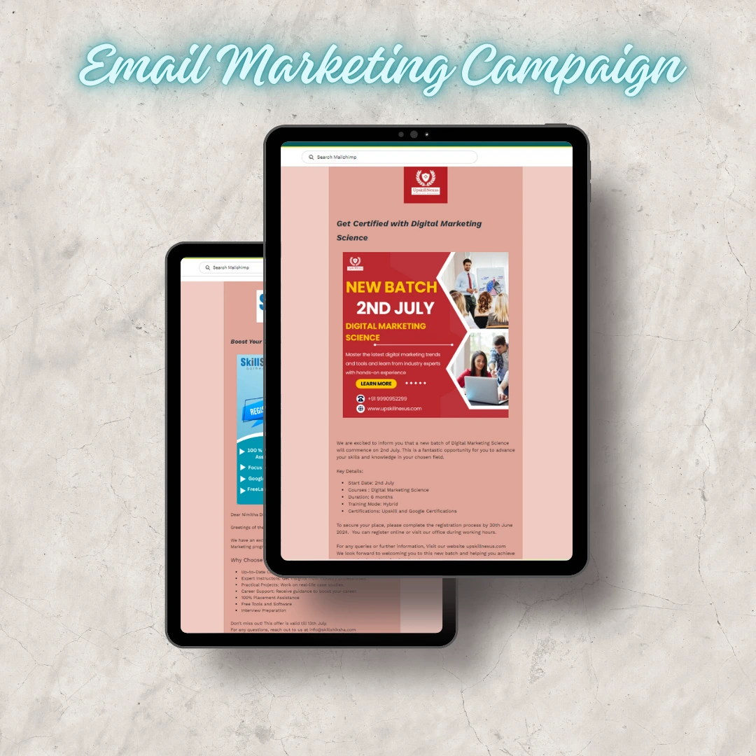 alt="E-Mail Marketing Campaign design for an educational institution by Media Sure"