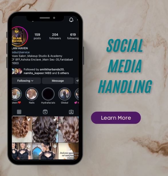 alt="Social Media Handling for a salon by Media Sure"