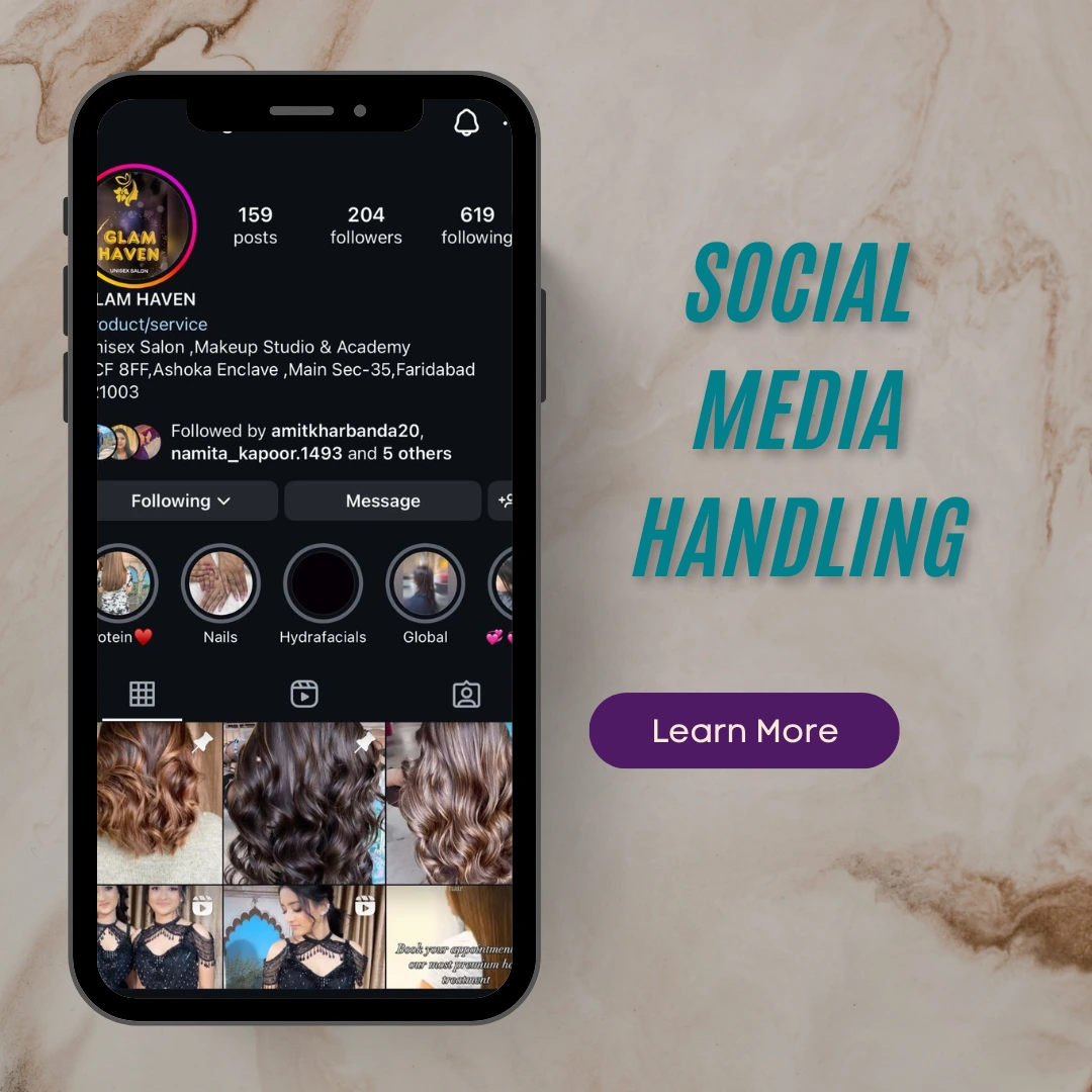 alt="Social Media Handling for a salon by Media Sure"