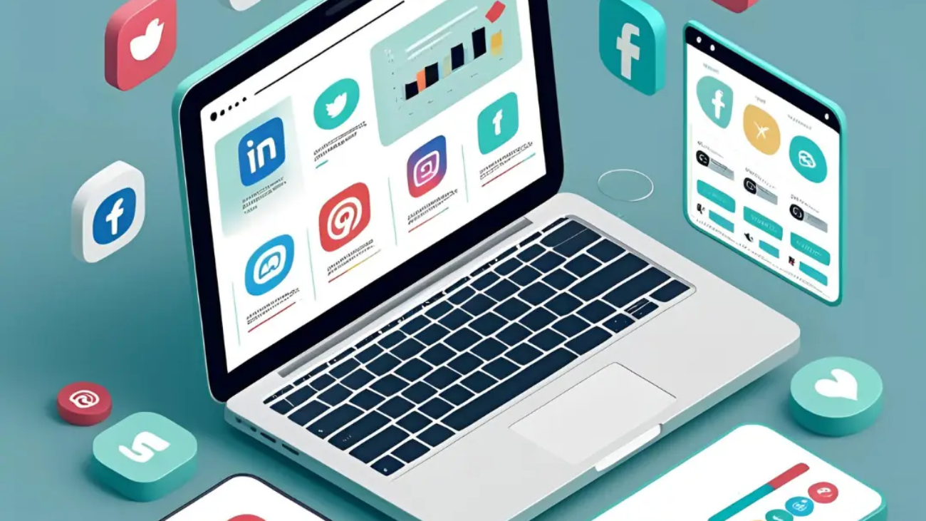 Media Sure digital marketing agency illustration showing branding, SEO, ads, and website design services.