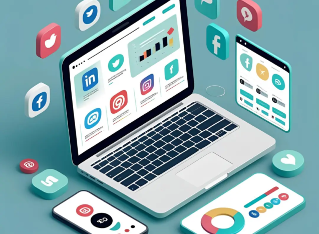 Media Sure digital marketing agency illustration showing branding, SEO, ads, and website design services.